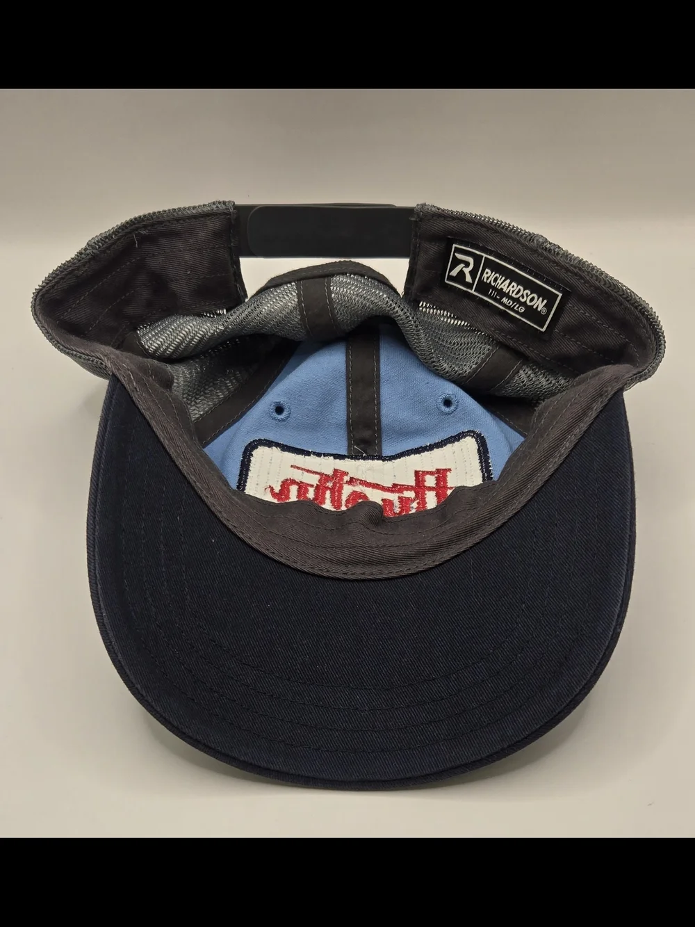 Austin Texas Richardson 111 Trucker Hat Blue Gray Mesh Snapback Patch.